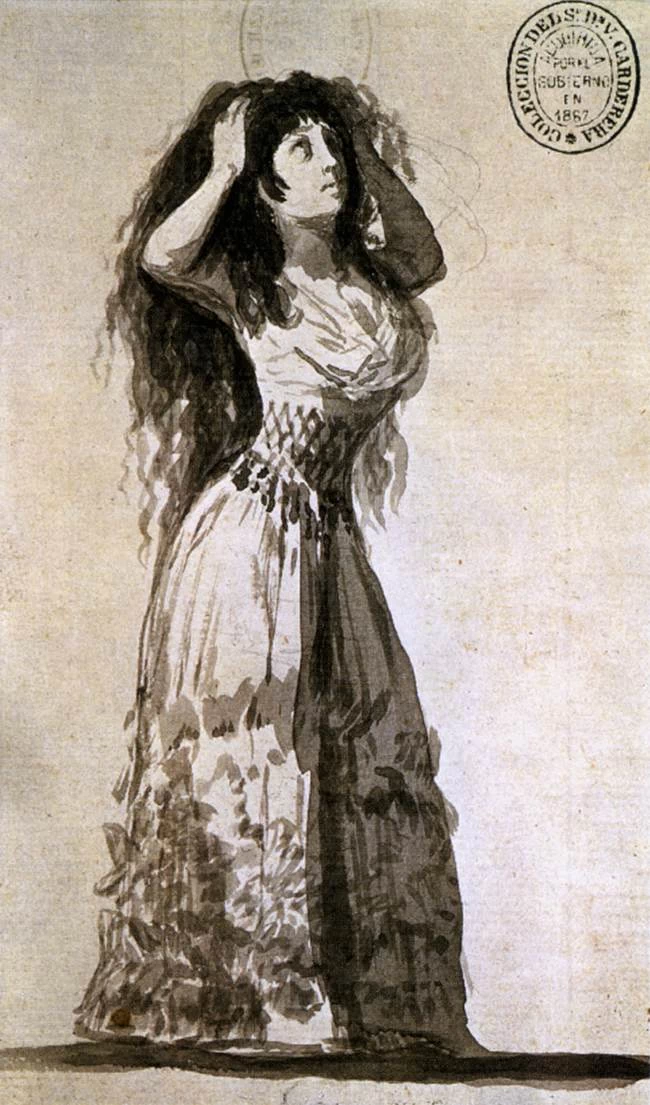 Francisco de Goya y Lucientes - La duchessa d'Alba sistema i suoi capelli, Biblioteca Nacional, Madrid